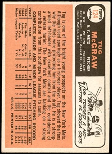1966 Topps 124 Tug McGraw New York Mets ex Mets
