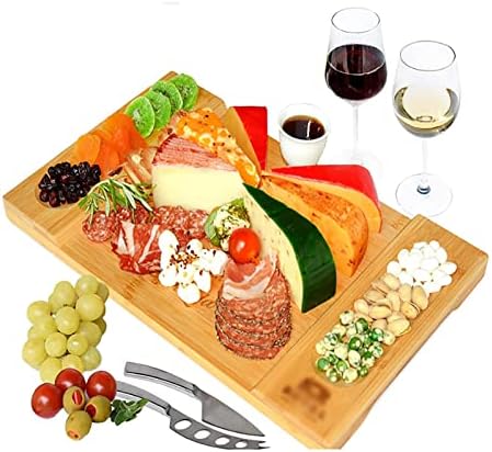 Bandeja de queijo de carne de vinho, acessórios de pratos de charcutaria e saques, placa de charcutaria de queijo, grande