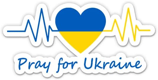 Ore pelo adesivo do coração da Ucrânia - adesivo de laptop de 5 - vinil à prova d'água para carro, telefone, garrafa
