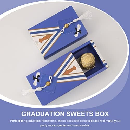 Contêineres de doces de pretyzoom Recipientes de doces 25pcs Caixas de doces de graduação - Cap de graduação e caixa de presente