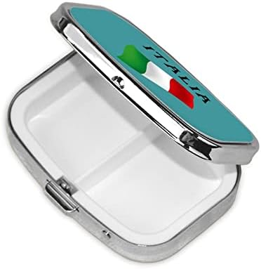 Italia Italy Flag Italian Square Mini Box Box Medicine Compartamentos Organizador Caso de comprimidos de metal portátil