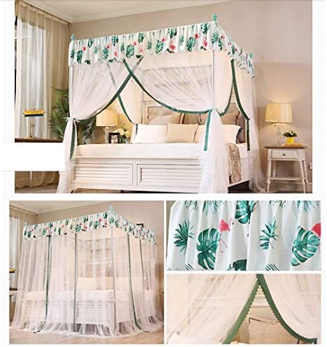 ASDFGH CRYPTION Landing Princess Bed Canopy, estilo europeu de estilo 4 cantos postos de camas de cantopias redes de mosquito infantil,