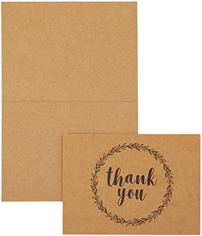 Pacote de 120 Cartões de agradecimento com envelopes, notas em branco em branco com envelopes em V-Flap para casamento, graduação,