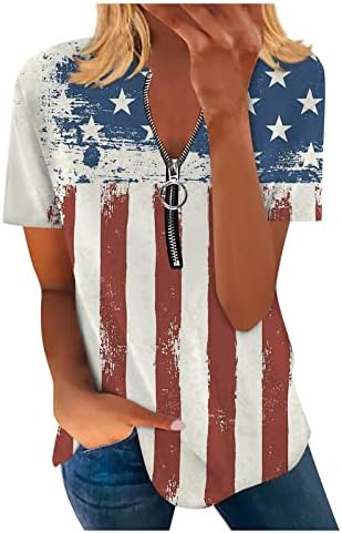 Spring Tops for Women, Tshirts femininos, Top dos EUA, Camisa de bandeira americana feminina xxl, American Flag Tank