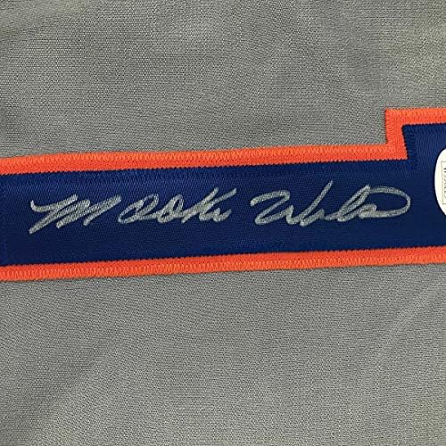 Mookie Wilson emoldurado/assinado 33x42 Jersey de beisebol de Nova York JSA COA