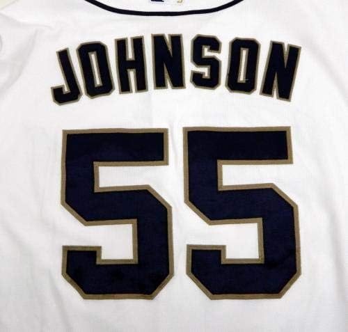 2015 San Diego Padres Josh Johnson 55 Jogo emitido White Jersey - Jogo usou camisas MLB