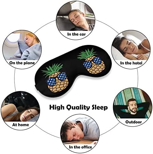 American Flag Pineapple Máscara para os olhos Sono vendidos com blocos de cinta ajustável Blinder leve para viajar Sleeping Sleeping Yoga Nap