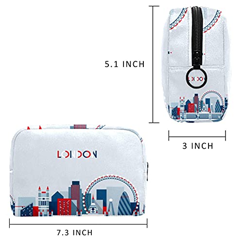 Bolsa de higiene pessoal Bolsa de lava -lava de maquiagem cosmética com zíper de Londres para acessórios de viagens Essentials