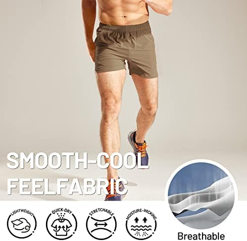 Mier Men's Workout Shorts Cortos leves ativos de 5 polegadas com bolsos, seco rápido, respirável