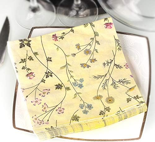 Pacote de papel de impressão floral 100 guardanapos guardanapos vintage guardana