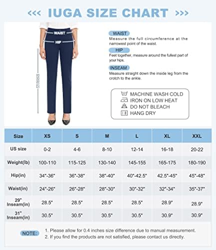 Iuga 29 '' '/31' 'calças femininas calças elásticas calças de trabalho para mulheres de alta cintura casual com bolsos