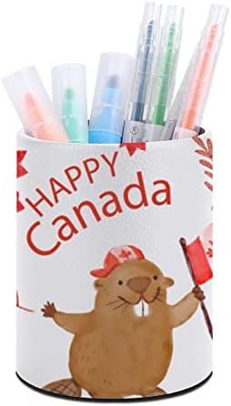 Titular de caneta de caneta de bandeira canadense de bandeira canadense Copo de copo para organizador de maquiagem de organizador de mesa para o escritório da sala de aula em casa