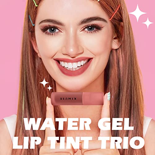 Kimuse Water Gel Lip Tint 6 Cores Conjunto e manchas de tonalidade dos lábios de água 3 cores Conjunto