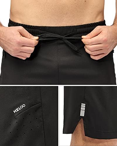 MELOO HOMEN's Running Hucking Shorts - Quick Dry Athletic Scurts 7 Bolsos de Treinamento de Tênis de Ginásio Esportivos leves