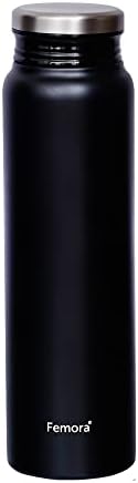 Femora ThermoSteel Vacuum Stainless Aço Bottle - 750 ml, preto, quente e frio