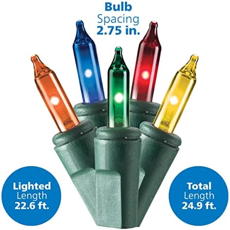 Philips 2 Pacote Mini Luzes de Natal Smooth - 2 conjuntos de 100 luzes incandescentes de mini multicolor