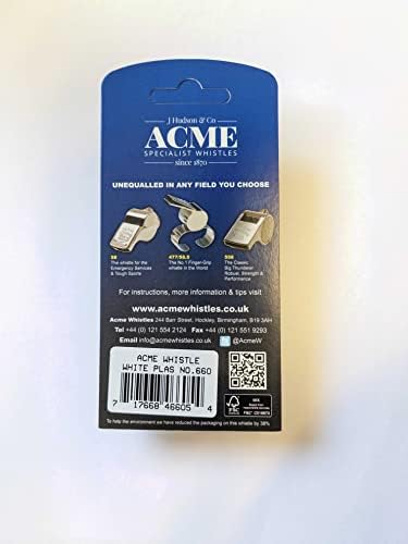ACME Thunderer Modelo 660 Pequeno Árbitro de Plástico Whistle White