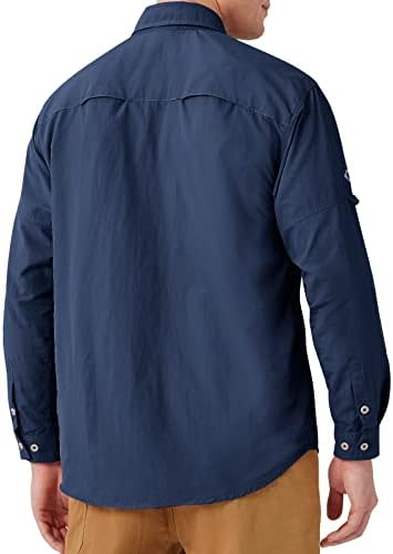 Naviskin Men's Sol Protection Camisetas UPF 50+ Camisas de sol de manga comprida para homens PFG Caminhando Campo