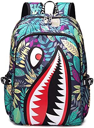 IIOZXMI Shark Kids Backpacks Fashion Bookbag Multifuncional para escolaridade Laptop de viagem à prova d'água casual para adolescentes