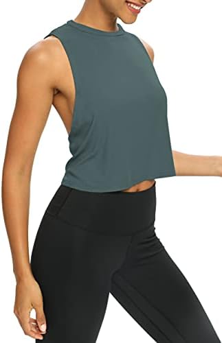 Bestisun feminino aberto tops back tops cortados solto ajuste com nervuras de ioga tampas de ioga sem camisa esportiva sem costas