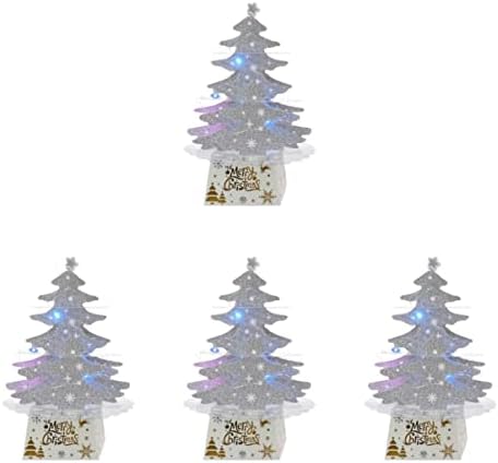 Kisangel 4 PCs fornece comprimido em casa DIY Xmas Base Winter Artesanato Ornamento Mini Presentes Pequenos Propções de Christmas Led: Adornamento Up para Festa de Artesanato de Desktop de Árvores leves brilhantes