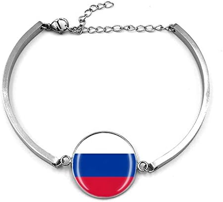 Bandeira da Rússia Bracelete Sulivida Corrente de Cristal de Cristal de Corrente, Moda Pulseira de Aço Anterior para Man e Mulher