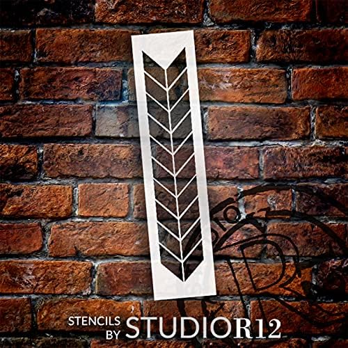 Padrão da banda da Chevron Estêncil por Studior12 | Craft DIY Arrow Backsplash Decoração de casa | Borda de placa de