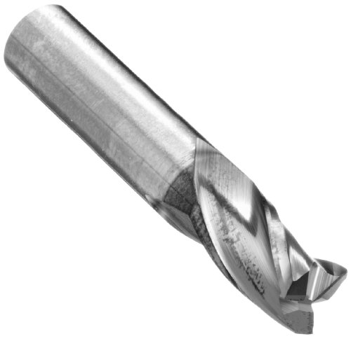 Melin Tool EMGS Mill de ponta do nariz quadrado de carboneto, acabamento não revestido, hélice de 30 graus, 3 flautas, comprimento total de 2 , 0,3750 de diâmetro de corte, diâmetro de haste 0,3750