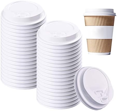 Chris.W 50 contagem de copos de café Tampas de papel descartável Copo Copes de café Capas de plástico reciclável tampa de cúpula