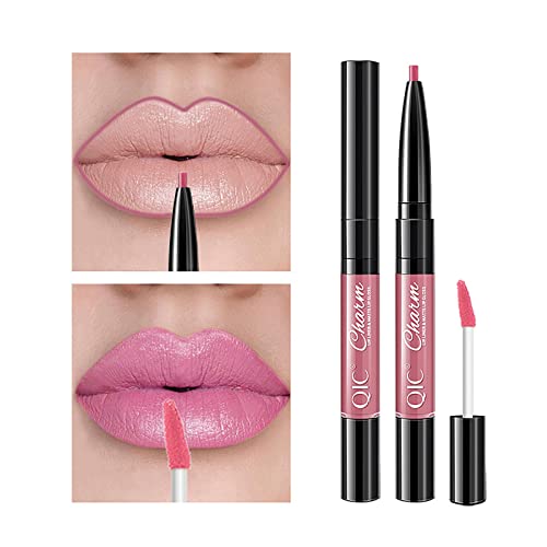 Color Lip Lip Gloss Double Double Pen Lip Lip Lip Copo Water Lip Late Lipstick Lipstick Liner Liner esmalte de esmalte não-bastão
