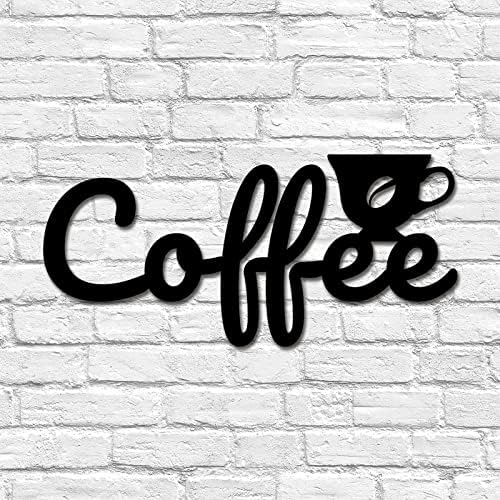 Sinal de café, recorte de metal - sinal de parede de café - 3d Word Art Home Decor, sinal de cafeter