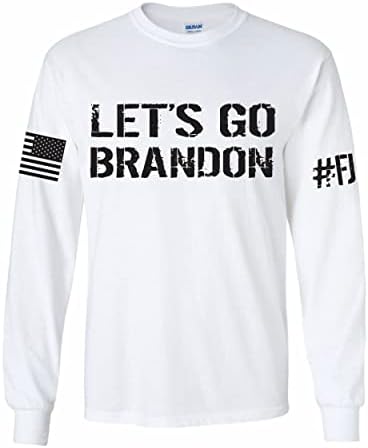 Vamos ir camiseta de manga longa de Brandon FJB American Flag Patriot