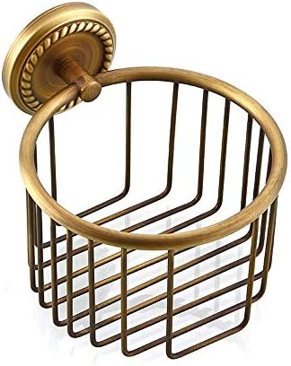 YuAnflq Brass de bronze europeias prateleiras de torção de parede parafuso de punção de parede parafuso incorporado cesta organizadora