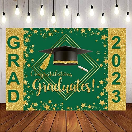 Avezano 2023 Greendrop Green e Gold Class de 2023 Festas do baile de formatura Parabéns Photoshoot Booth adereços