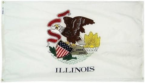Independência Bandeira Nylon Illinois Bandeira, 3 x 5 '