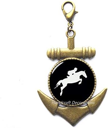 HandcraftDecorações de cavalos Frase da lagosta âncora Pull, jóias de cavalos, presente de cavalo para mulheres, corrida de cavalos,