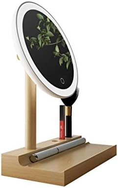 Dypasa Vanity espelho de madeira maciça desktop LED Vanidade Mirror Encha luz com lâmpada espelho de vaidade portátil