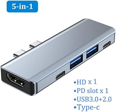 IULJH para a porta do dock Tipo C para -Adaptador USB 3.0 compatível TF SD Reader PD Charger Dock para divisor de ar
