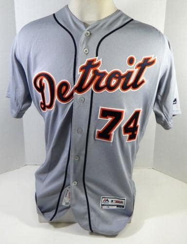 Detroit Tigers Tommy Field #74 Game usou Grey Jersey 44 DP21008 - Jogo usado MLB Jerseys