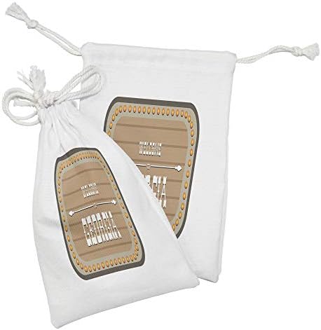 Conjunto de bolsas de tecido de Ambesonne Georgia de 2, padrão de redação vintage com tema de país em uma placa, pequena bolsa