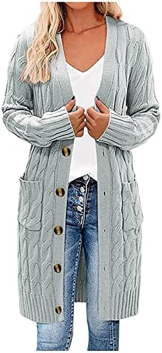 Cardigãs longos para mulheres abotoará o cabo de malha Kimono Cardigan Levas de manga longa Casacos de suéteres fora de roupa para o outono