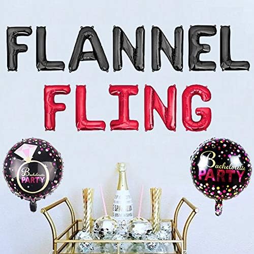 Balão de balões de flanela com flanela gelada, flanela arremessado diante da renome Gamping Bachelorette Flannels & Fizz