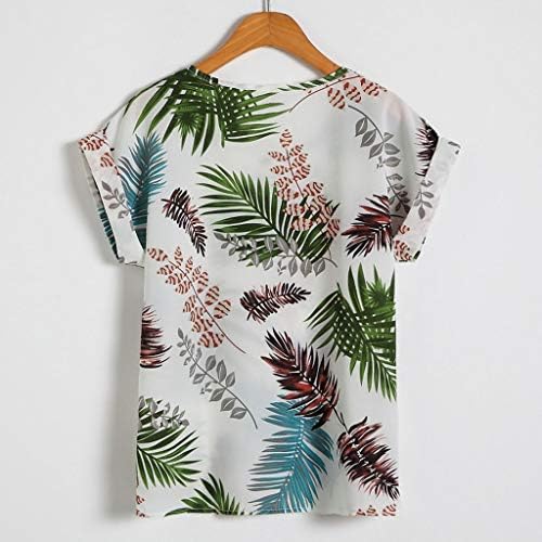 Camiseta feminina Top Padrão Top Prints Tops Casual Tops de férias camiseta de férias