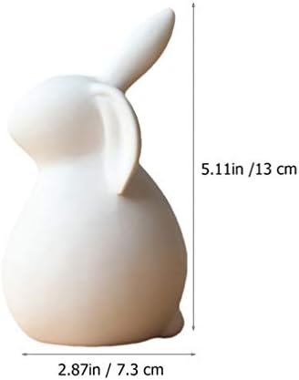 1pcs cerâmica coelho coelho branco coelho estatuetas estátua animais animais artesanus decoração estatueta para o jardim