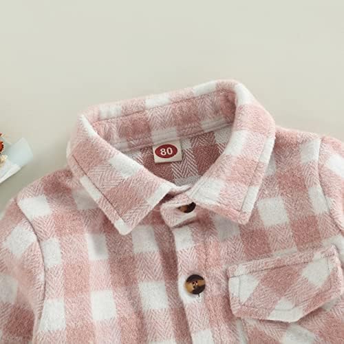 Casa de camisa xadrez infantil infantil casual casual de lapela longa Cardigan de trespassado para crianças meninas meninas meninas