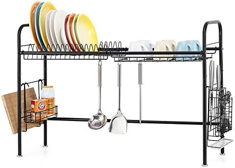 Nex sobre o rack de secagem de prato de pia de prato de plack único ajustável