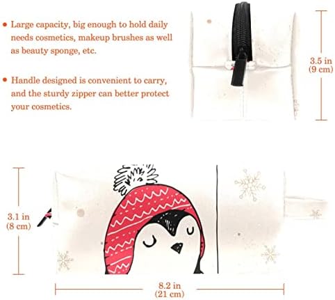 Tbouobt Makeup Bag Zipper Pouch Travel Organizador cosmético para mulheres e meninas, desenho animado Penguin