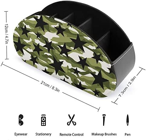 Padrão de estrela e camuflagem Titulares de controle remoto 5 Caixa de armazenamento da área de mesa do organizador do compartimento para remotos de TV Supplies de escritório