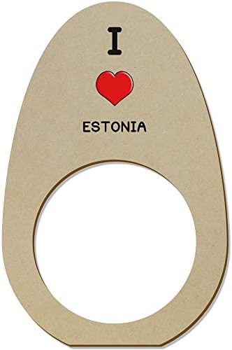 Azeeda 5 x 'eu amo Estonia' Ringos/suportes de guardanapo de madeira da Estônia
