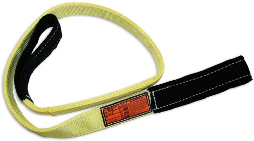 STREN FLEX EET1-901CE-4 Tipo 4 Nylon pesado Twisted Eye and Eye Web Sling com olhos embrulhados, 1 dobra, 1600 libras Capacidade de carga vertical, 4 'comprimento x 1 Largura, amarelo